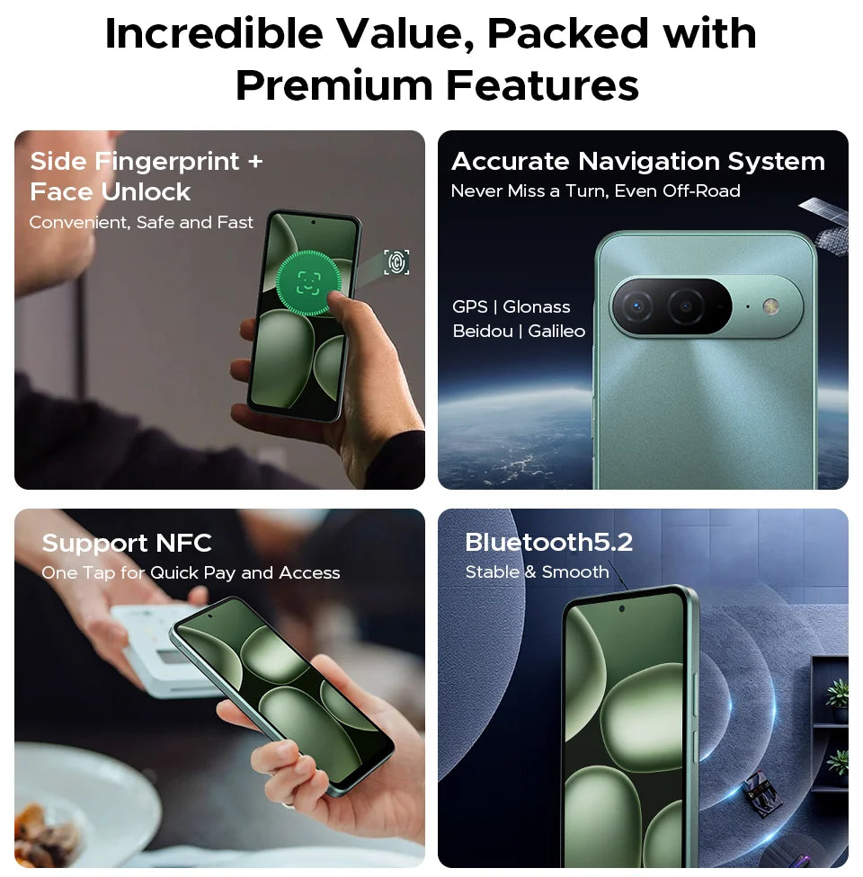 Global Version DOOGEE B10 Smartphone Android 16 7600mAh Battery 6GB 256GB 6.6'' Display 64MP AI Camera IP68 / IP69K Mobile Phone