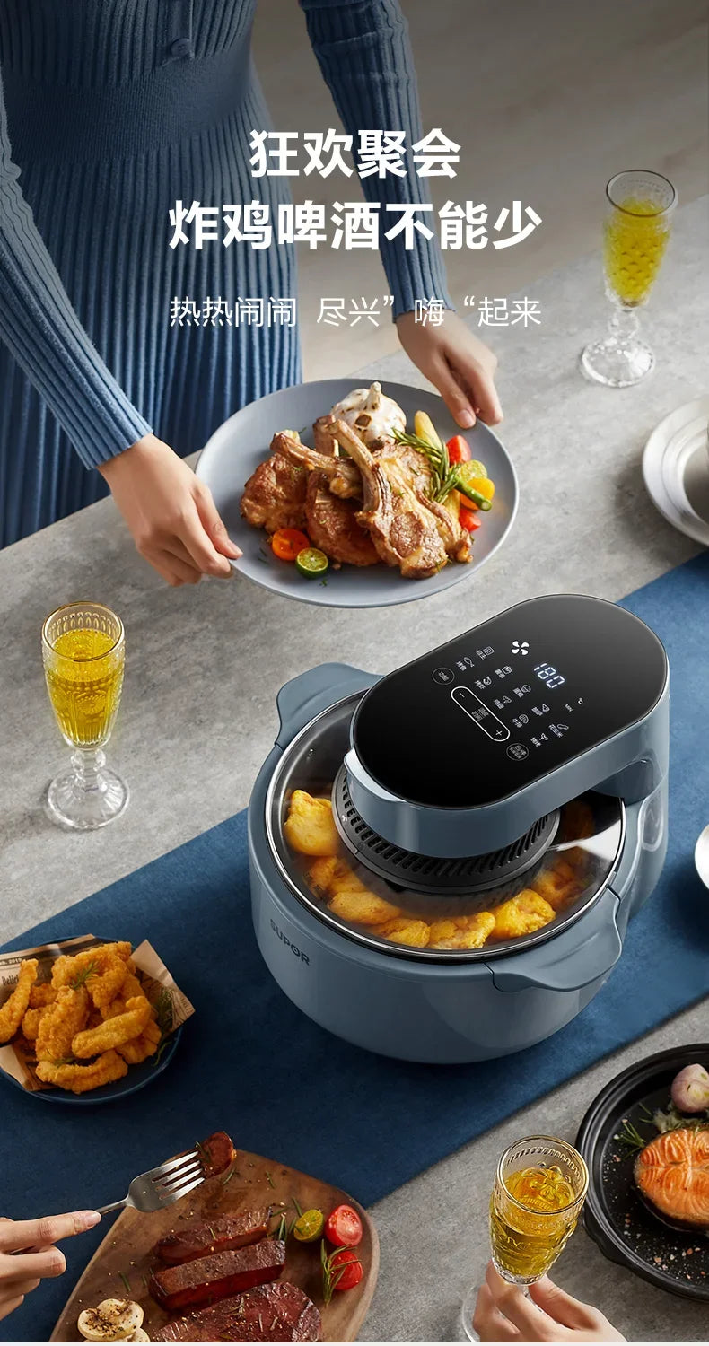 Visible 5L Large Capacity Air Fryer: Intelligent Household Oil-Free Steam Fryer.