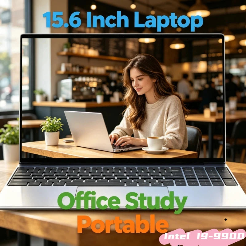 Daily Practical 15.6" Portable Laptop Intel I9-9900 Windows11 32GB DDR4 2TB SSD Gamer Office Computer