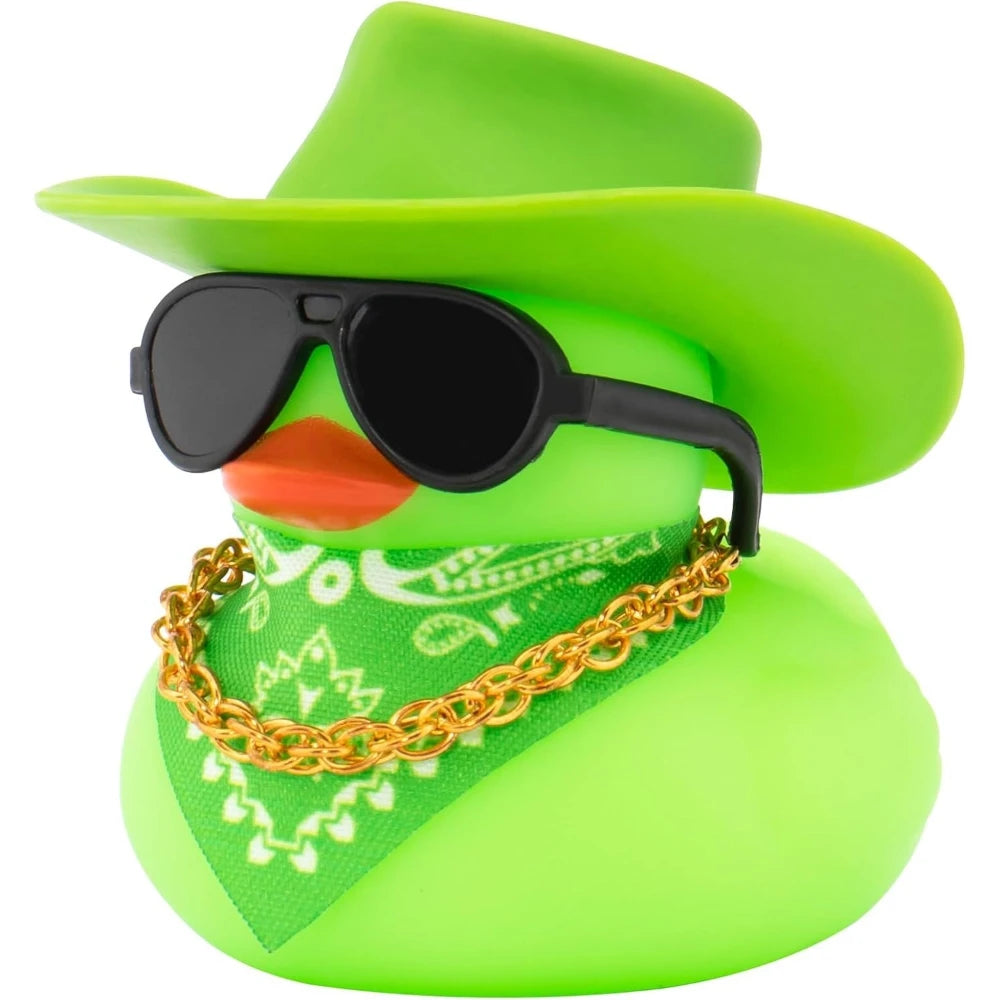 Car Decoration Rubber Cowboy Duck Car Dashboard Decorations Pink Cowboy Hat Rubber Ducks, Duck for Car Ornament Accessories