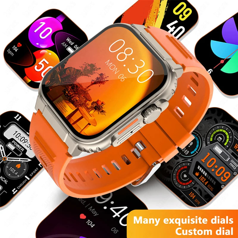 LIGE 600mAh high-Capacity Smart Watch Ultra Watch Men Bluetooth Call TWS Local Music Smartwatch Sport IP68 Waterproof Watches