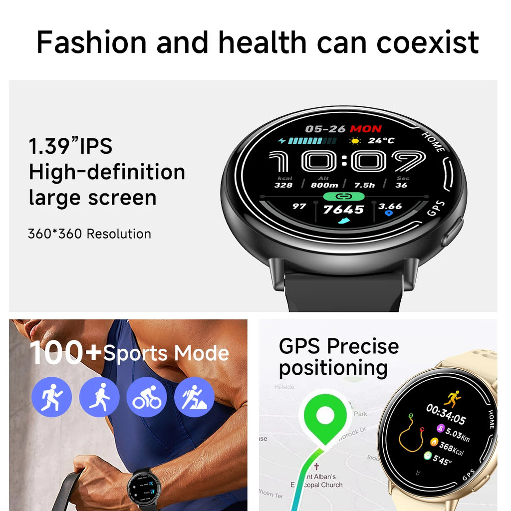 2025 Exquisite GPS Smart Watch Wireless BT Call Answer IP68 Waterproof Outdoor Sports Record Heart Rate Monitor for Men Women