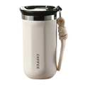 350ML 500ML Insulated Coffee Tumbler Stainless Steel Travel Mug with Lid Rope Handle Portable Thermal Cup for Car Office