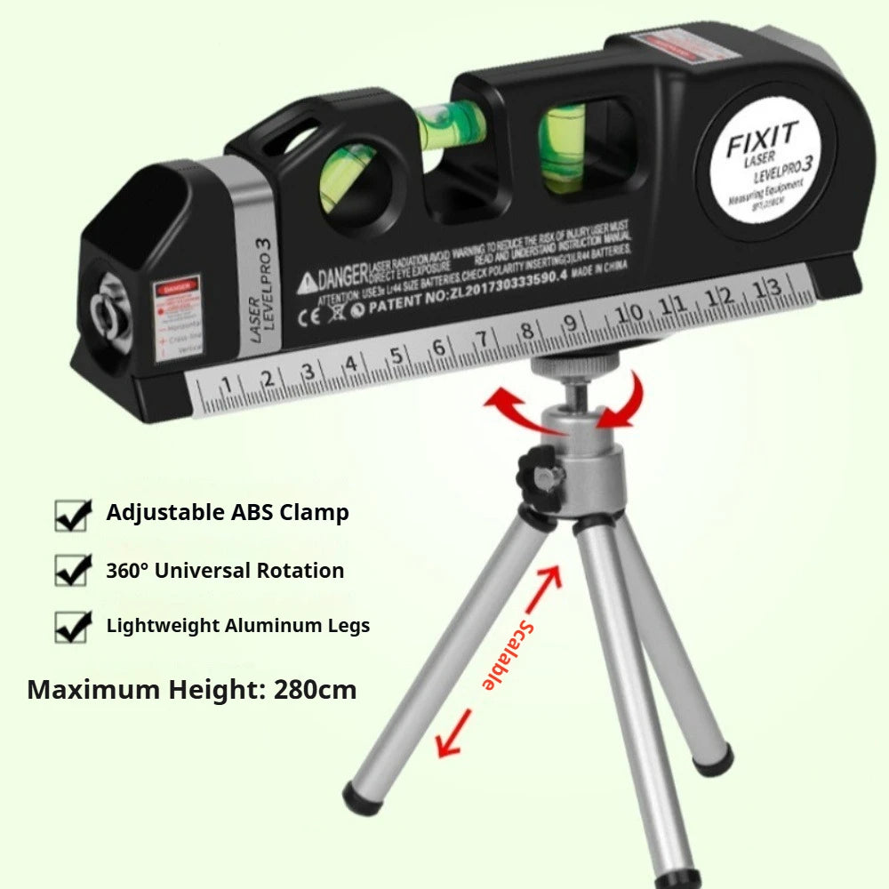 High precision Laser Level Horizon Vertical Measure 8FT Aligner Standard and Metric Rulers Multipurpose Measure Level Laser