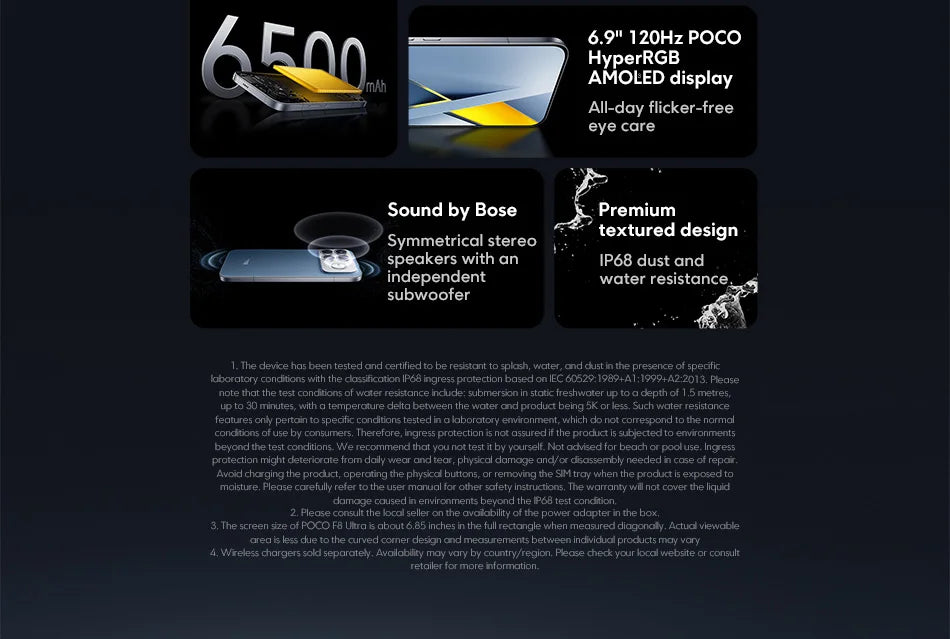 Global Version POCO F8 Ultra Snapdragon 8 Elite Gen 5 Smartphone 6.9" 120Hz AMOLED Display 6500mAh 100W Battery POCO Telephone