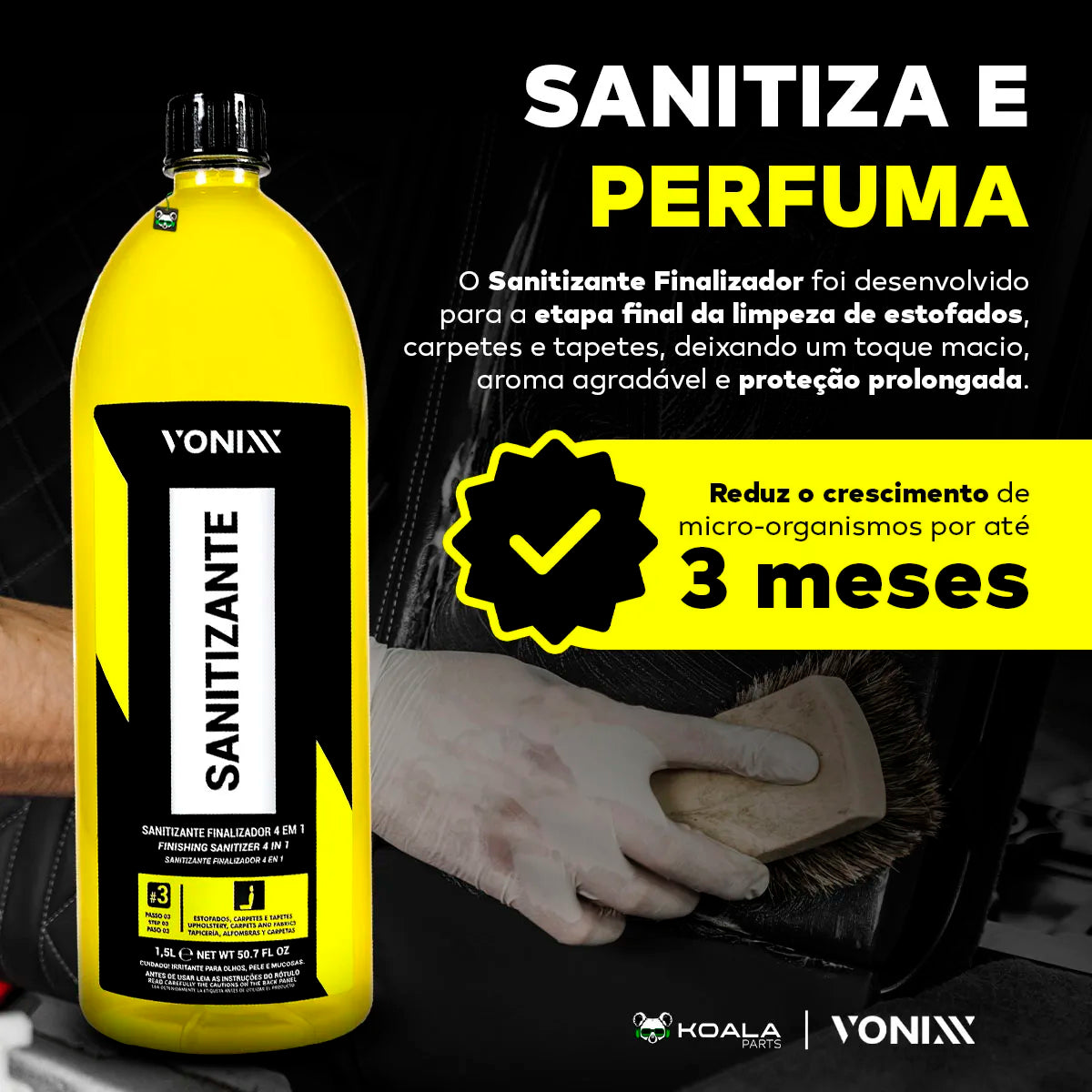 Bactericidal Sanitizer Finisher 4 in 1 VSC Upholstered Carpet Sofa Bank 1.5L Vonixx