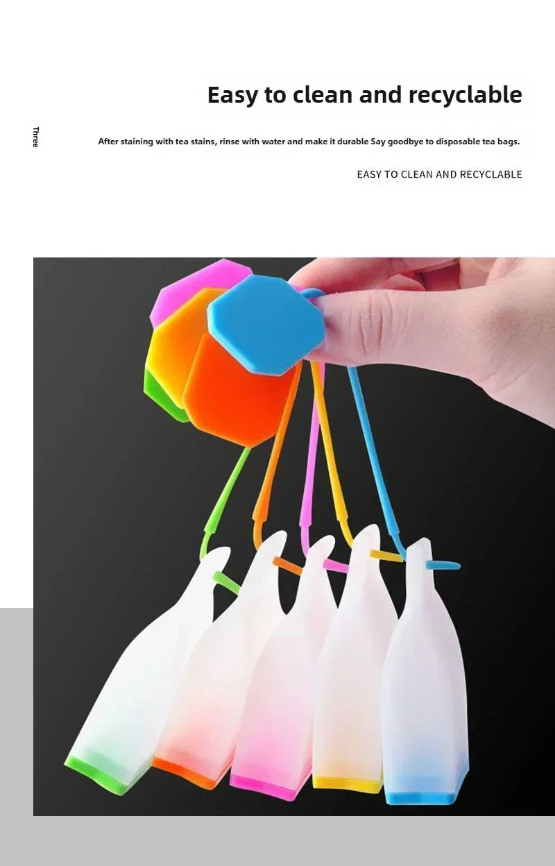 Food-grade Silicone Tea Bags Tea Infuser Colorful Style Strainer Herbal Loose Tea Strainer Tea Diffuser infusor Kitchen Tools