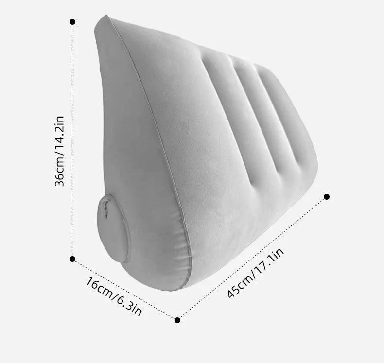 Triangular Travel Pillow Inflatable Office Neck Lumbar Support Pillow Thickened flocking Leg Rest Pillow for Air Travel