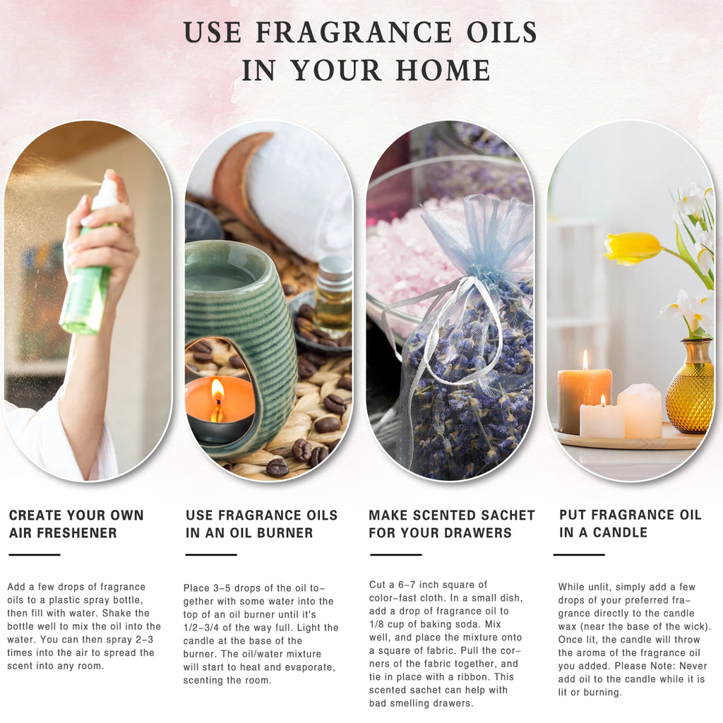 PHATOIL 100ml Fruity Fragrance Oil for Diffuser Candles Making -Coconut & Vanilla Strawberry Lemon Peach Aroma Essential Oils