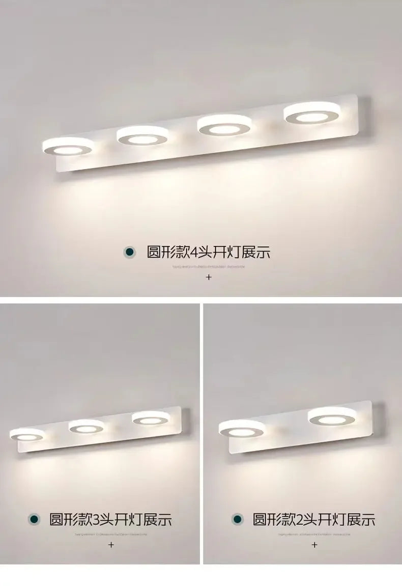 Minimalist Mirror Headlight Acrylic 360 ° Rotating Lamp Head Wall Lamp Modern Corridor Bathroom Makeup Bedside Bedroom Lighting