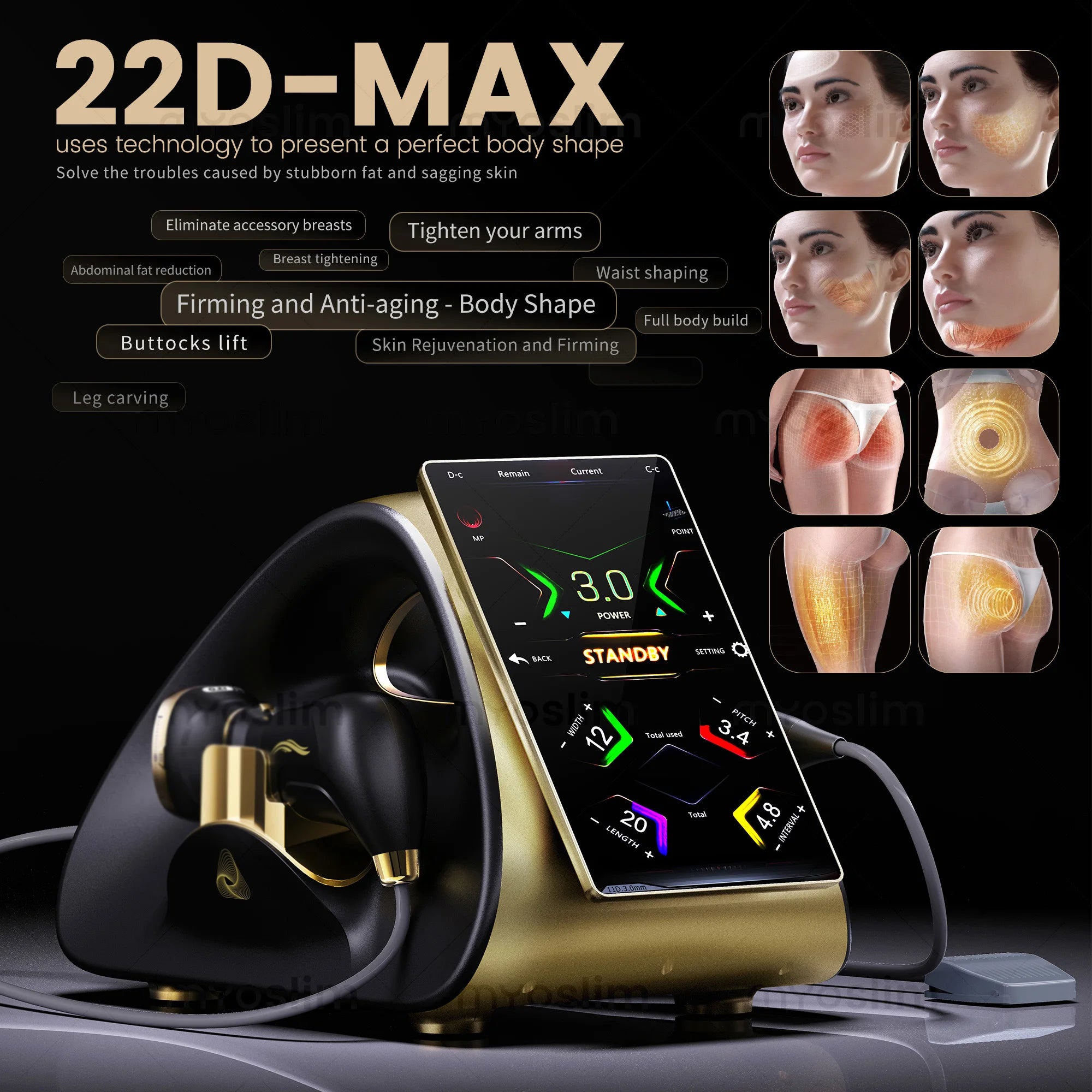 Professional 22D MAX HIFU Beauty Equipment Machine for Facial Tightening Slimming And Fat Reduction Latest Model