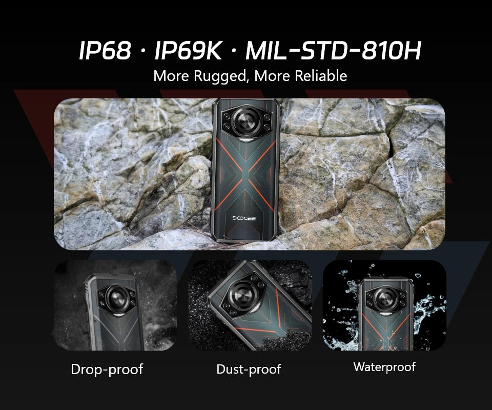 World Premiere DOOGEE S Cyber Rugged Phone 6.58" 90Hz IPS Screen 10800mAh Large Battery 8GB+256GB 50MP AI Main Camera Android 14