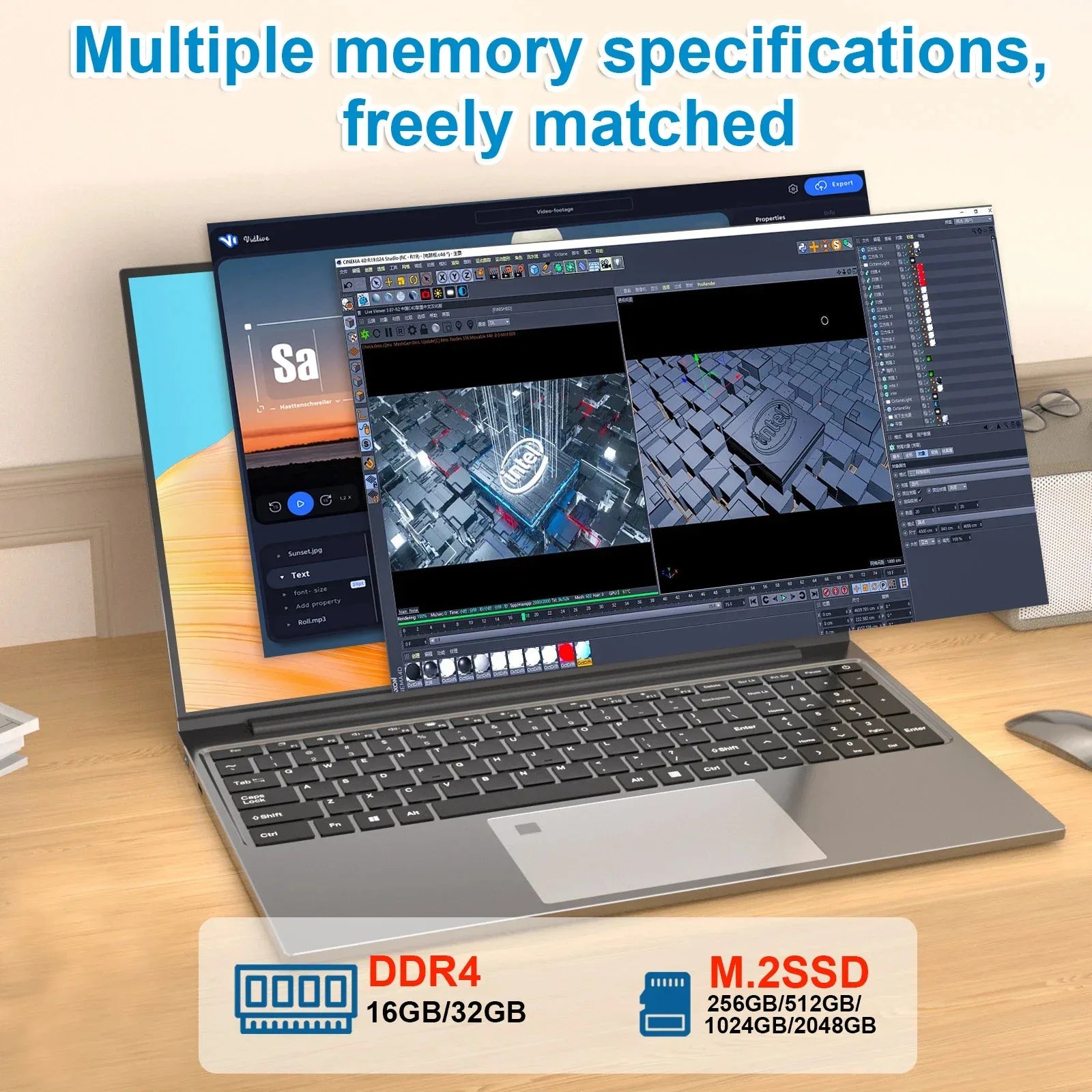 HOT 15.6" Portable Laptop Intel N95 32GB DDR4 2TB SSD Windows11 Notebook Pc Gamer Office Computer with Backlit Fingerprint