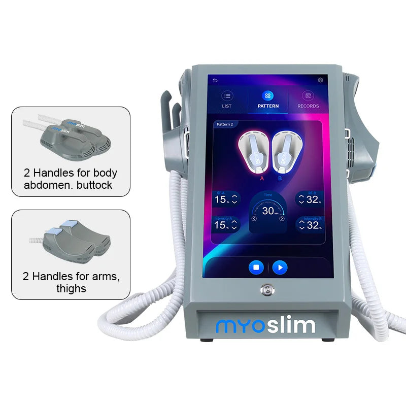 EMS MYOslim Body Sculpt Machine RF Sculpting Electromagnetic Stimulate Body Slimming Machines Muscle Build 6500W 4 5 Handles