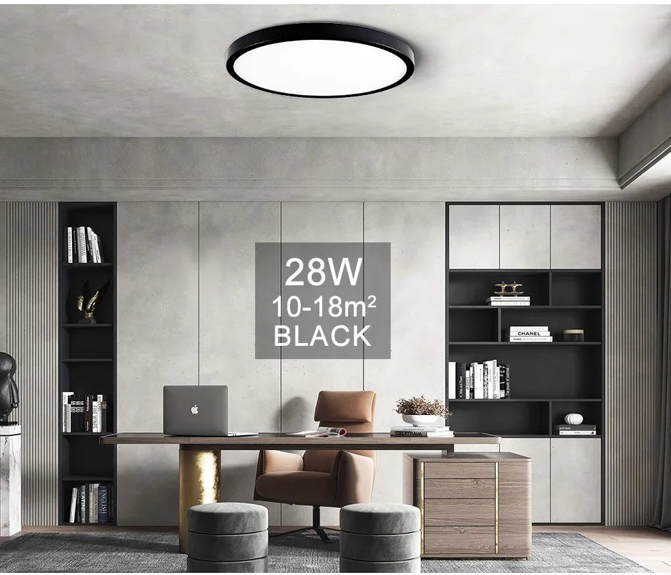 0.9 Inch Ultra-thin Smart LED Ceiling Light Pendant 24W 28W 38W 48W AC85V-265V Indoor Home Decorative Fixtures Remote Control