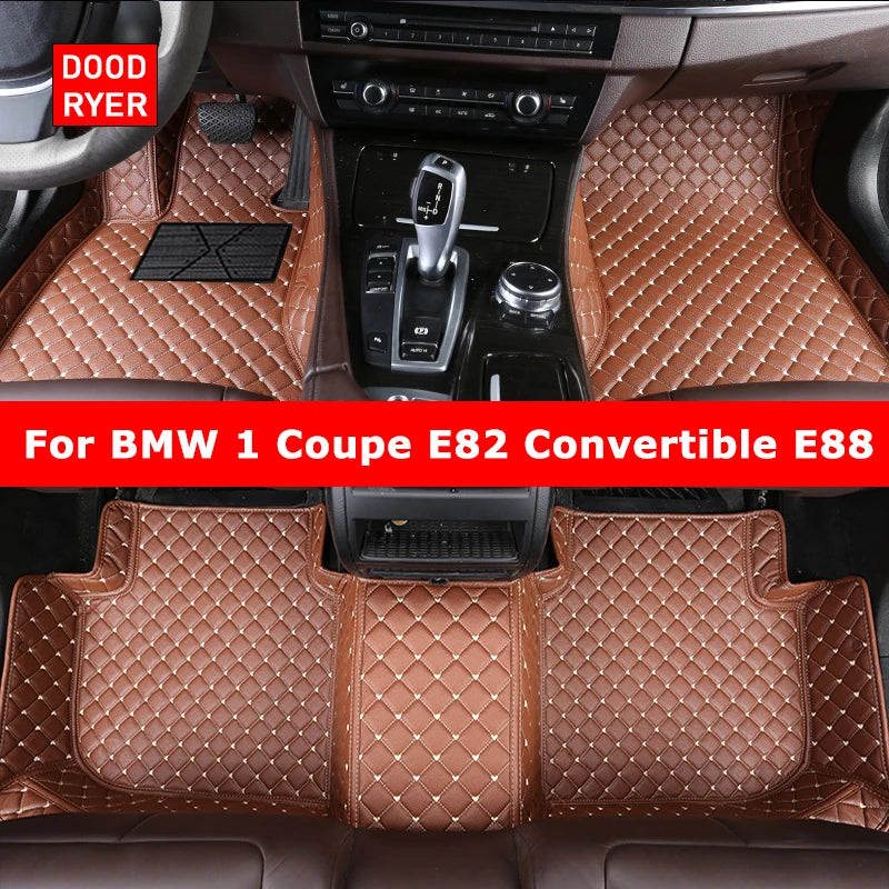 DOODRYER Custom Car Floor Mats For BMW 1er Coupe E82 Convertible E88 2007-2013 Auto Carpets Foot Coche Accessorie