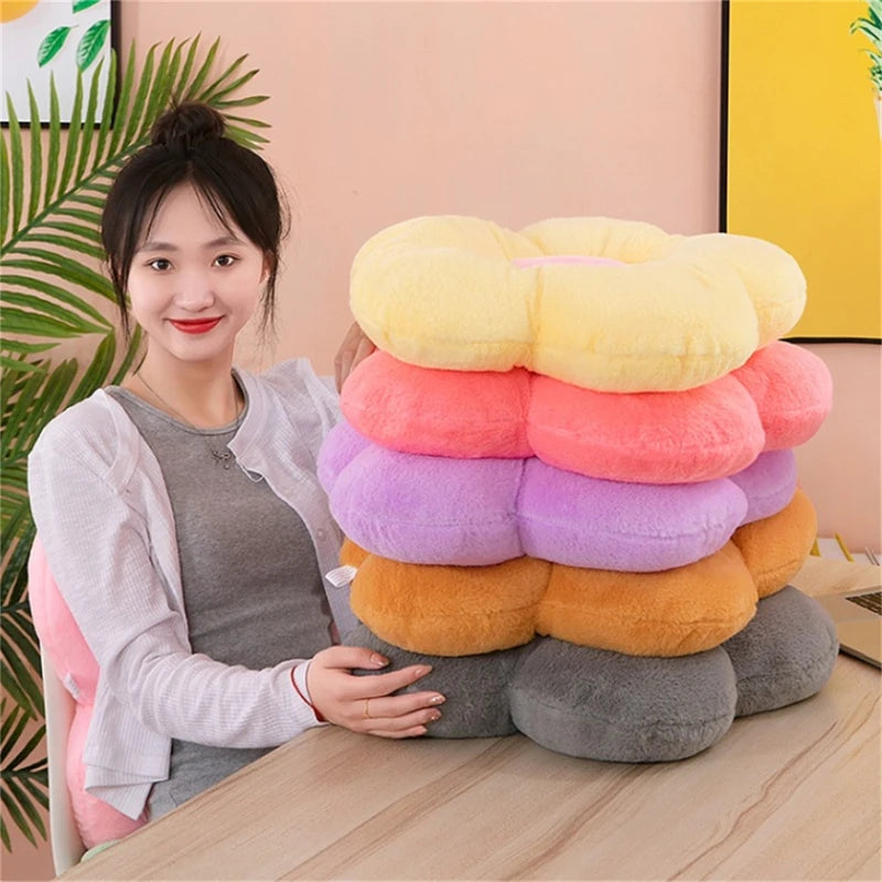 12/35cm Stuffed Five Petal Flower Cushion Girly Room Decor Sunflower Pillow Bay Window Pink Flower Sit Bedroom Seat Pillow