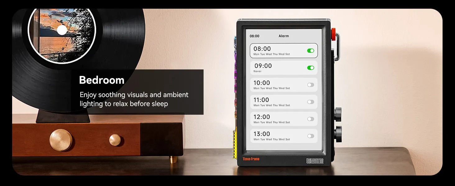 Divoom Times Frame Smart HD Screen | 10.1" DIY Digital Clock | Crypto Stocks Weather Calendar | Tech Gift Desk Setup