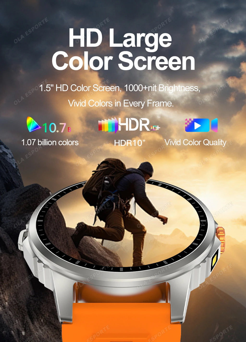 2025 New Men's GPS Sports Smart Watch 1.53'' AMOLED Display LED Flashlight Heart Rate Bluetooth Call 5ATM Waterproof Smartwatch