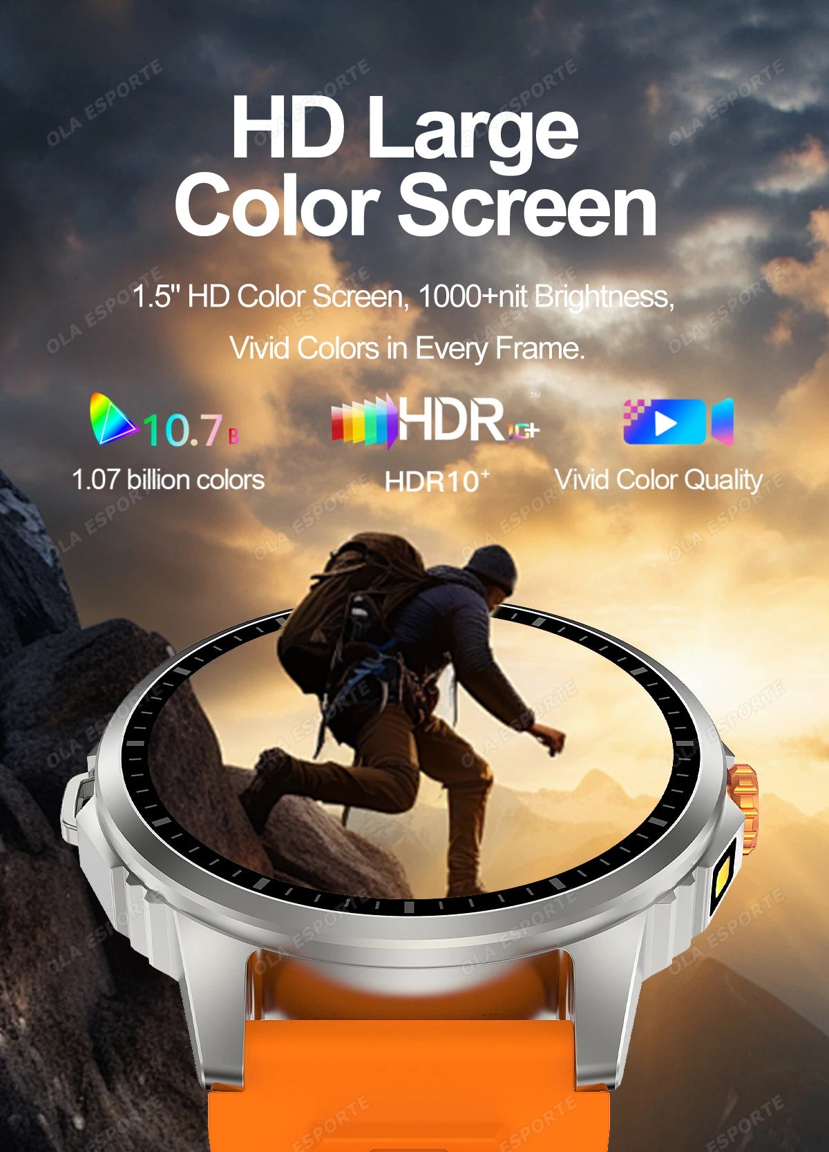 2025 New Men's GPS Sports Smart Watch 1.53'' AMOLED Display LED Flashlight Heart Rate Bluetooth Call 5ATM Waterproof Smartwatch