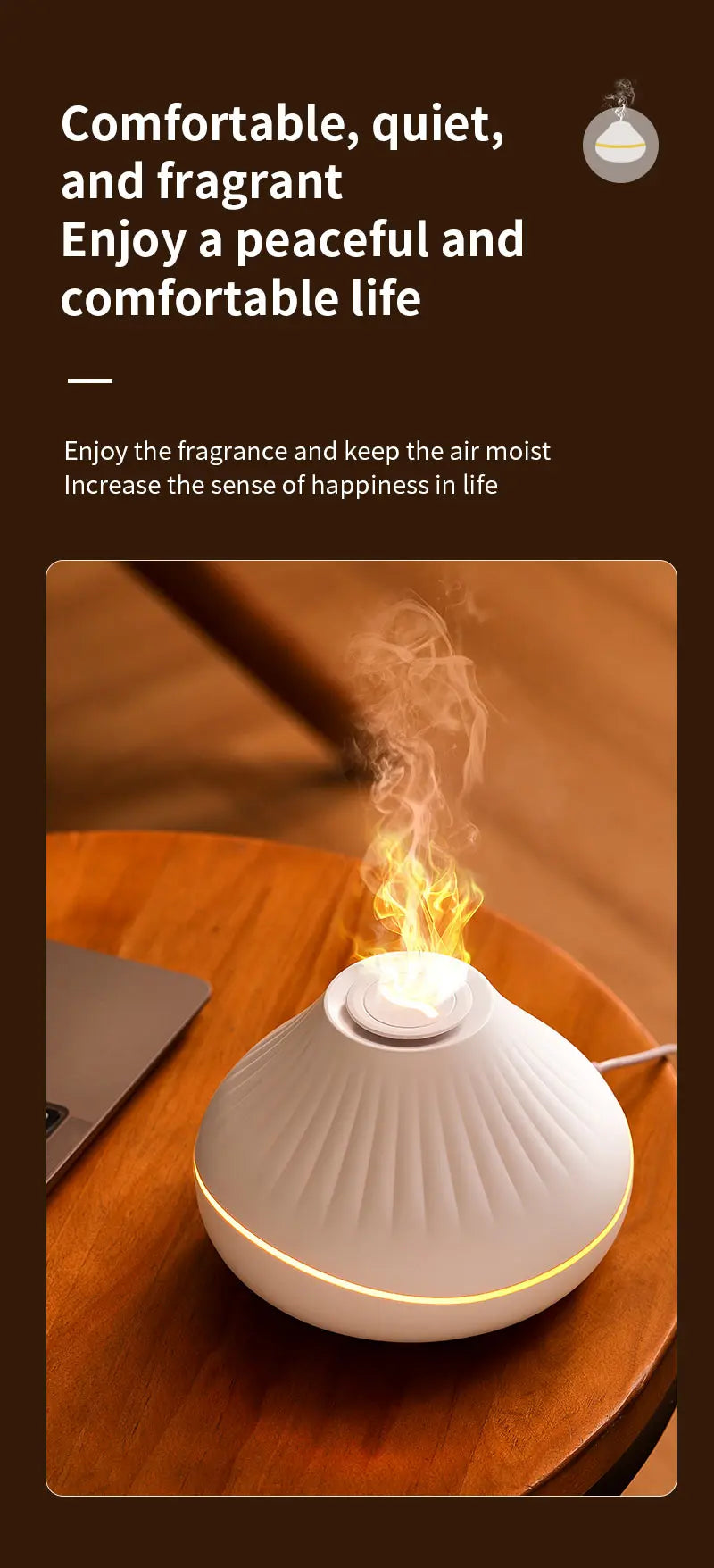 Volcanic Lava Crack Aromatherapy Diffuser with Humidifier Night Light Essential Oil Functionality for Home Office and Car