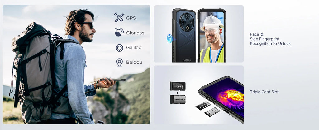 DOOGEE Fire 6 Rugged Phone Thermal Imaging 10400mAh Large Battery 6.56" 16GB(6+10) 256GB 50MP AI Main Camera Mobile Phone