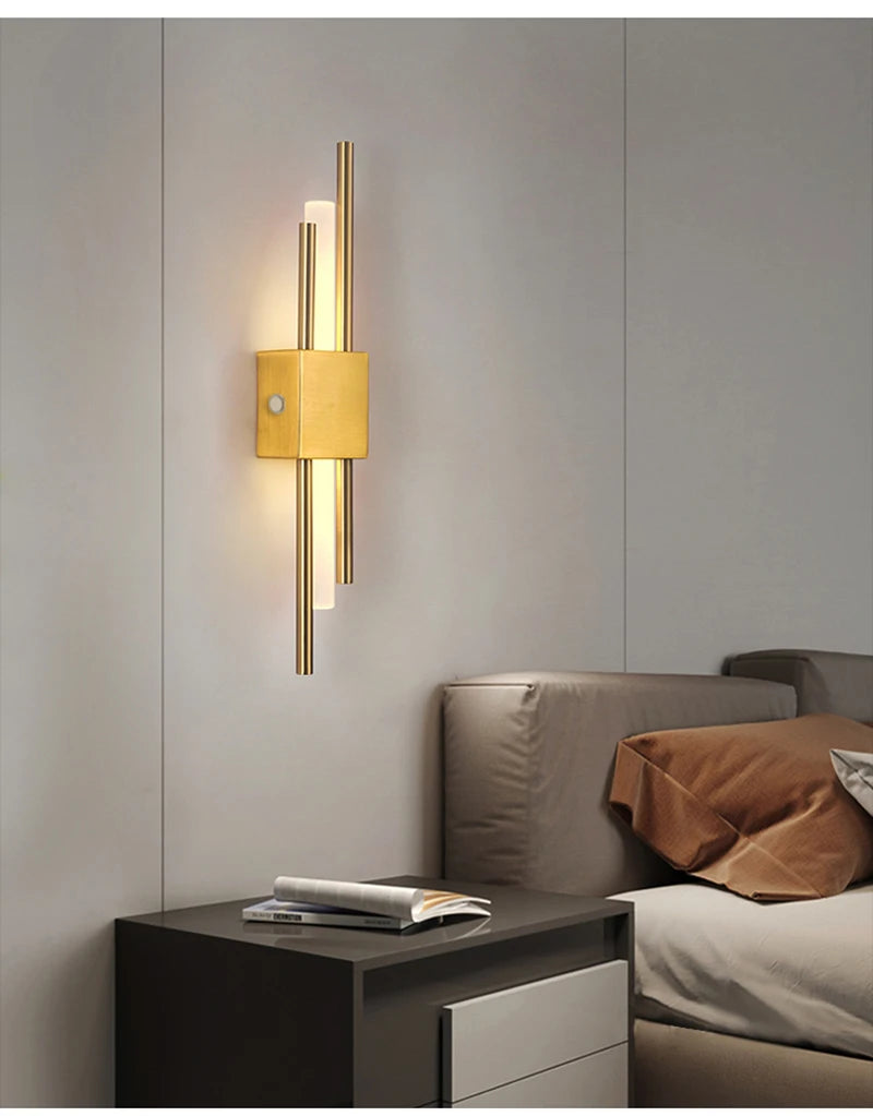Nordic LED Wall Lamp Indoor Lighting Bedroom Bedside Living Room For Home Hotel Stairs Decoration Lamp Rechargeab LED Wall Light