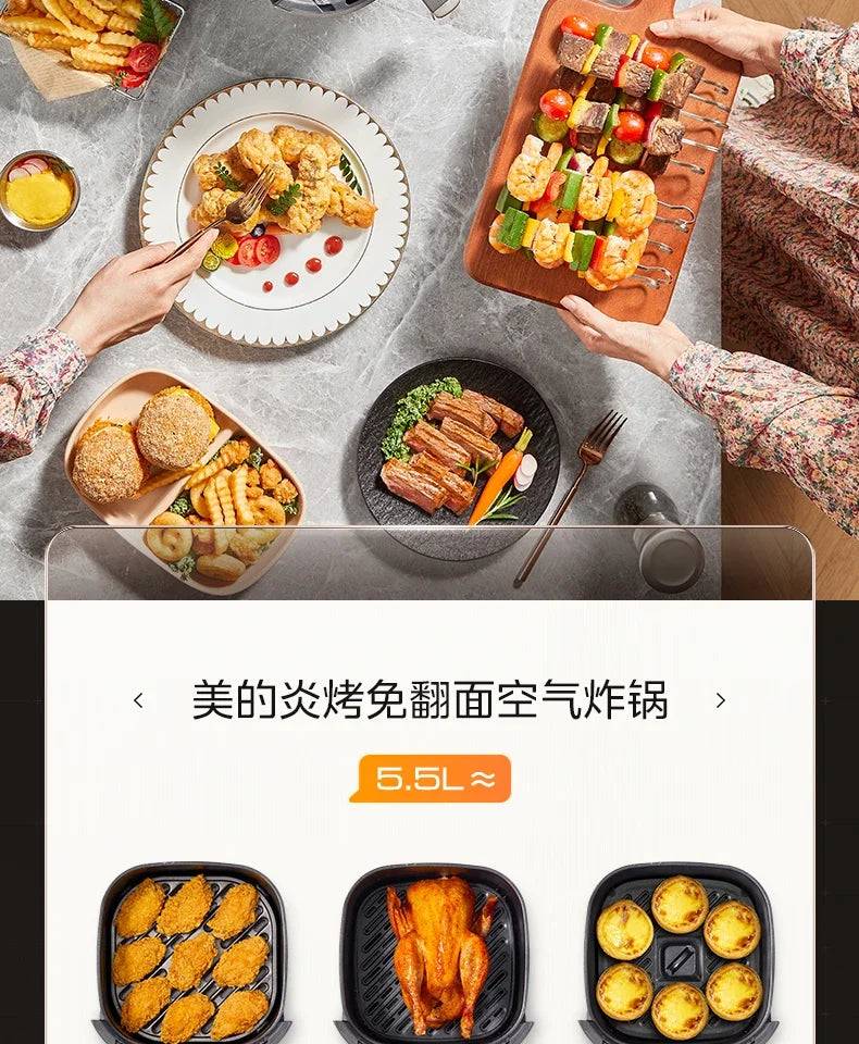 Bake Air Fryer: New Home Multifunctional. Large Capacity Integrated Automatic Visual Electric Oven Fritadeira Eletrica Air Fryer