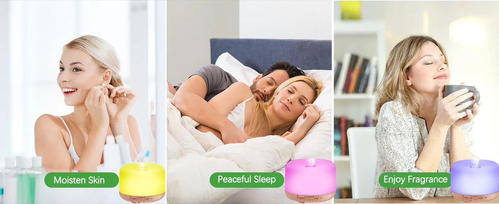 500ML Air Humidifier Essential Oil Diffuser Aroma Diffuser With Colorful Night Lights USB Humidifier Mini-Size Humidifier