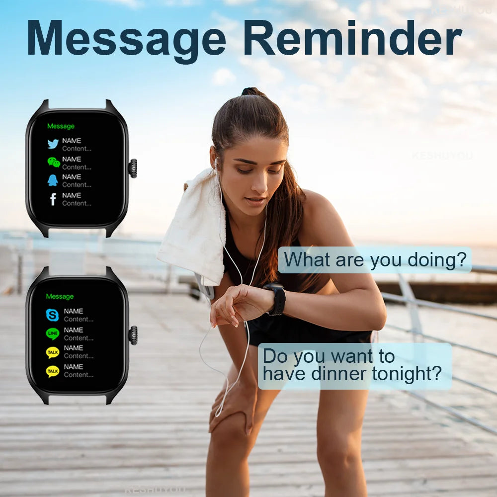 KESHUYOU New Smart Watch H9 Pro MAX 2.01-inch HD Display Bluetooth Call Message Alert Sports Mode Smartwatch For Men Women