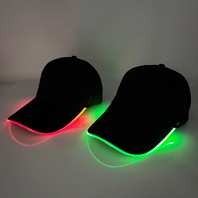 LED Light up Baseball Hat Flashing Glow Rave Party Cap luminous hat for Women Men Hip-hop Club Purim festival parade Supplies