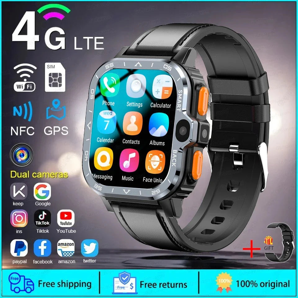 PGD Android Smart Watch Men GPS 16G/64G ROM Storage HD Dual Camera 4G 5G SIM WIFI Wireless Fast Internet Access Watch