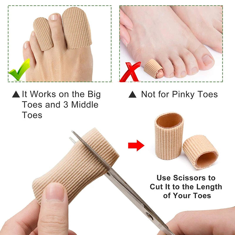1Pc Toe Tube Corrector Bunions Corn Foot Pain Relief Orthotics Fabric Toe Tube Cover Protector Finger Toe Separator Hallux Valgu