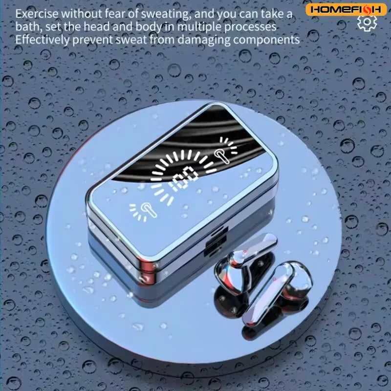 S20 Bluetooth Earphone Headphones Mirror Wireless Stereo Headset  with Digital DisplayTouch Control Sports Earbuds for Gaming