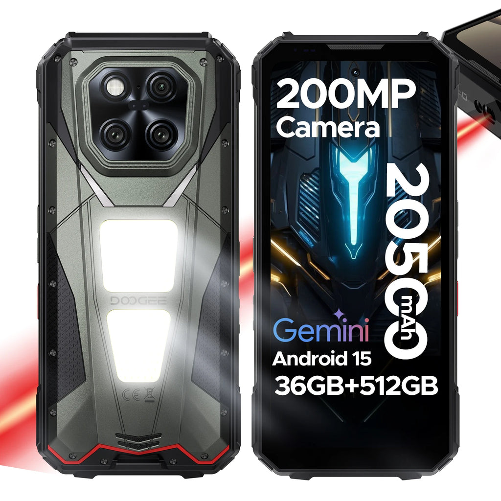 DOOGEE V Max LR 5G Rugged Phone  Laser Rngefinder Dual Camping lights 20500mAh Battery Light Effect 16GB 512GB Smartphone NFC