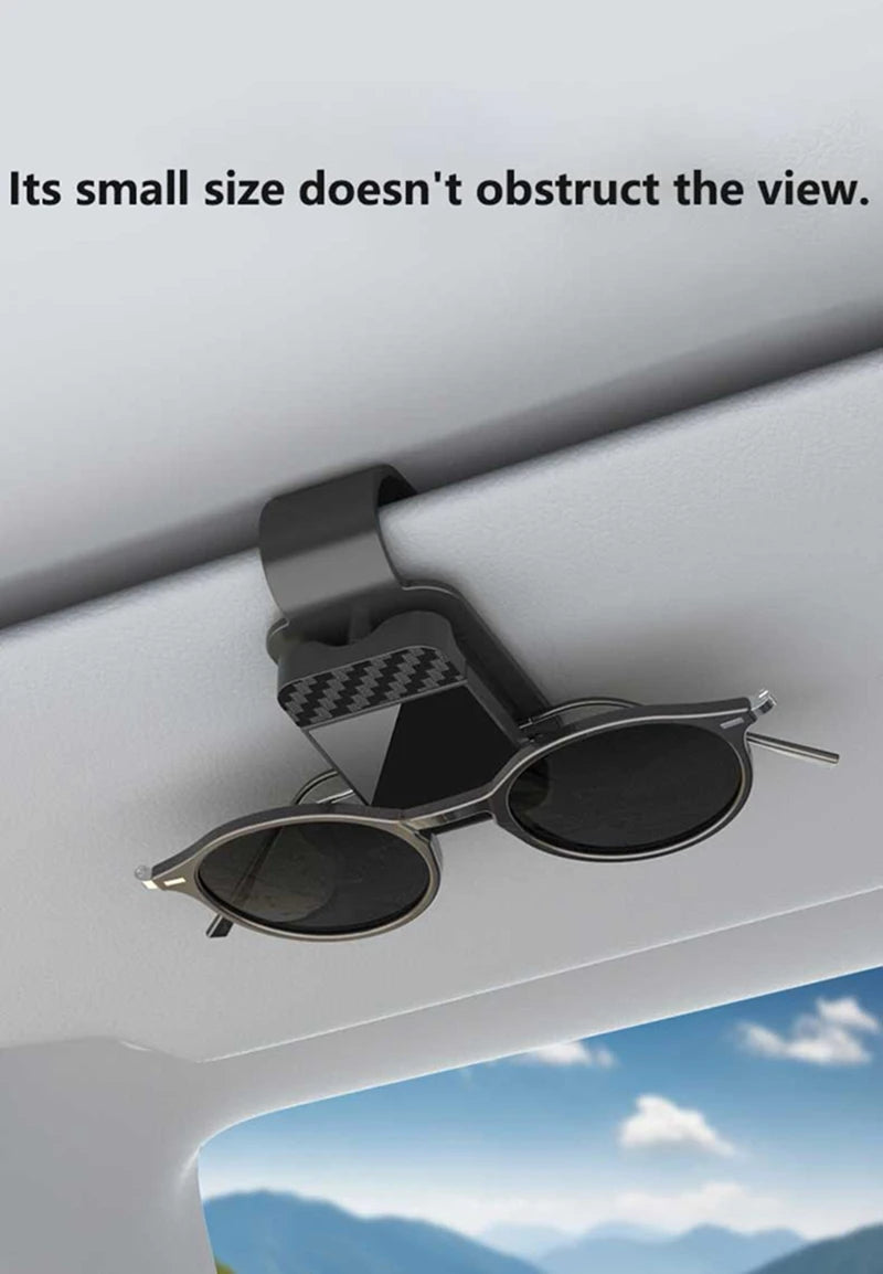 Car Carbon Fiber Eyeglass Clip Multifunctional Car Sunglasses Frame Ticket Clip Horizontal Sunshade Sunglasses Storage Product