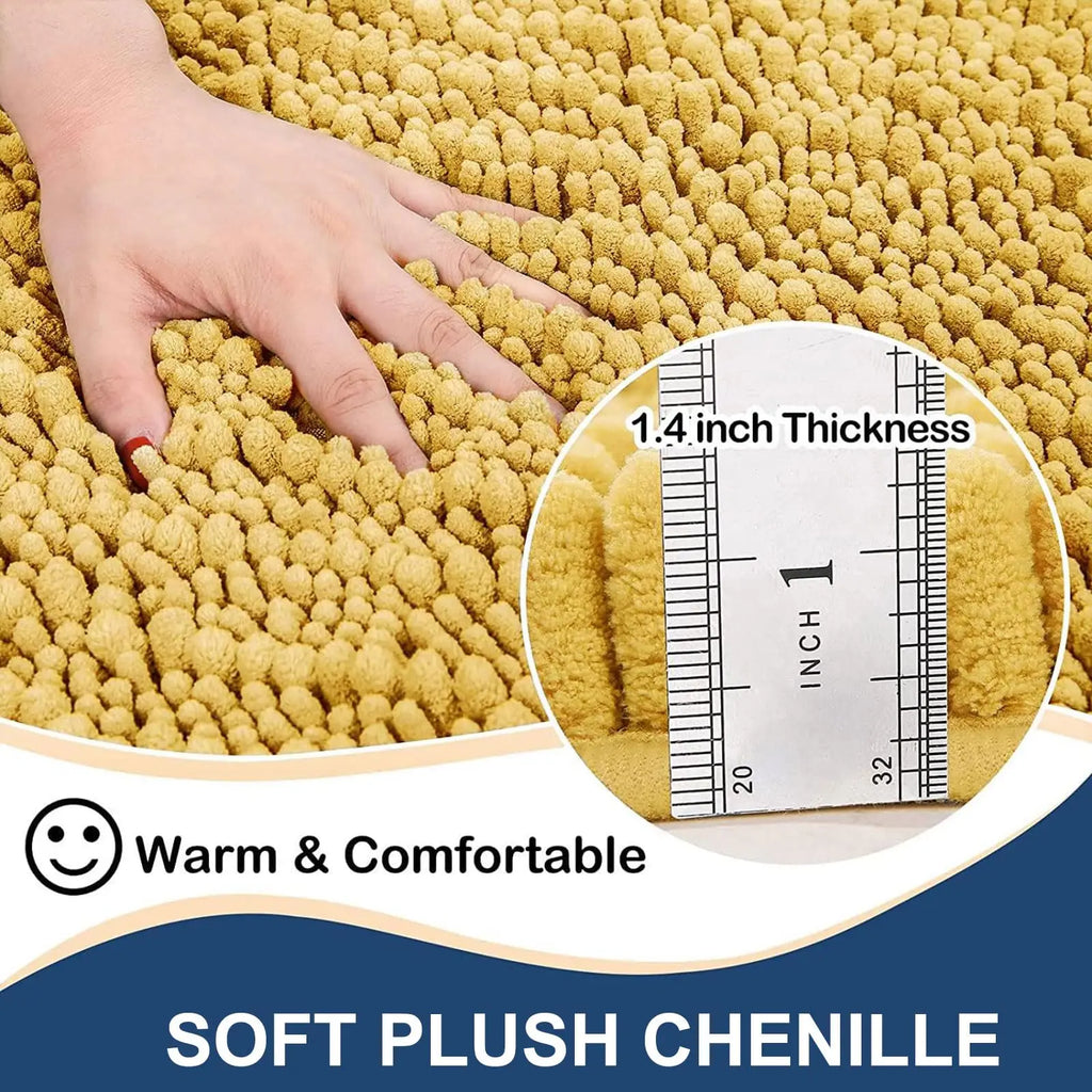 Homaxy New Chenille One Thick And Three Fine Floor Mat Indoor Non Slip Doormat Dirt Trap Absorbs Water Comfortable Bathroom Mats