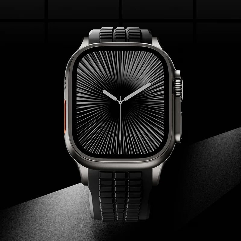 Silicone Sports Strap for Apple Watch Ultra 2/1 49mm Series 10 9 8 7 46mm 45mm 44mm Rubber Band for IWatch 6 5 4 3 42mm Bracelet