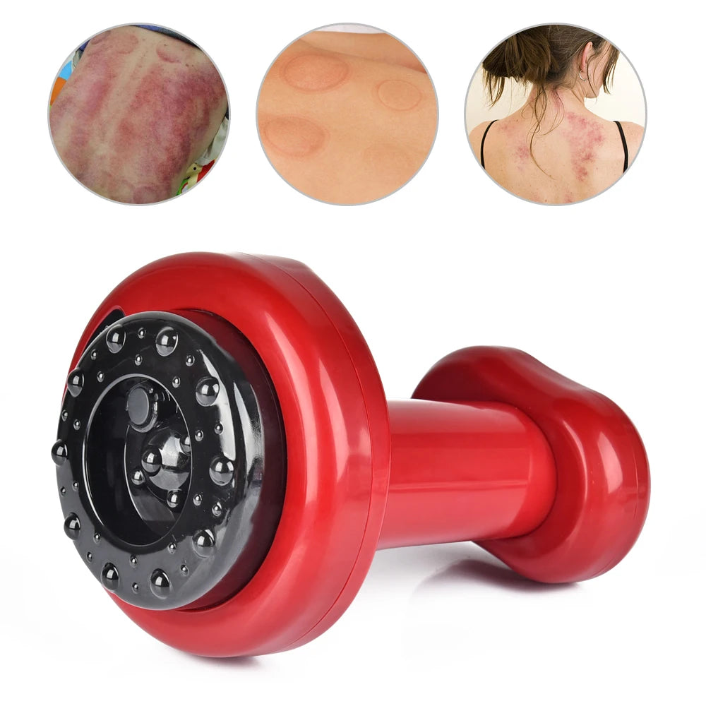 Electric Cupping Massage Guasha Scraping EMS Body Massager Vacuum Cans Suction Cup IR Heating Anti-Cellulite Fat Burner Slimming