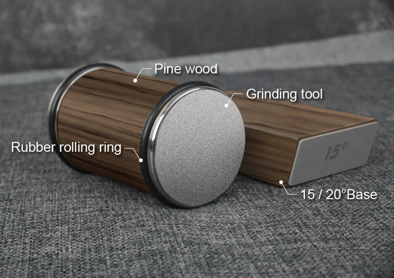 Rolling Knife Sharpener Magnetic Knife Holder Diamond Sharpening Stone Kit with 15 and 20 Degrees Angle Roller Kitchen Accessory