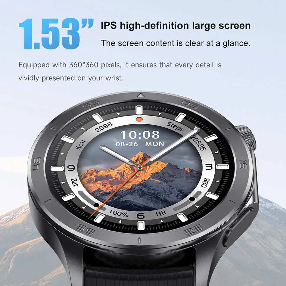 Smart Watch Men's 466*466 AMOLED HD Screen 4GB Memory 3D Surround Vision Watch BT Call IP68 Waterproof Man Smartwatch 2025 New