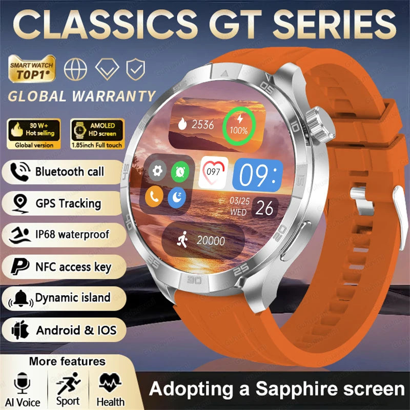 2026 Smart Watch Always display AMOLED NFC Bluetooth Call GPS trajectory Waterproof Health Sport Smartwatch Men for Android iOS