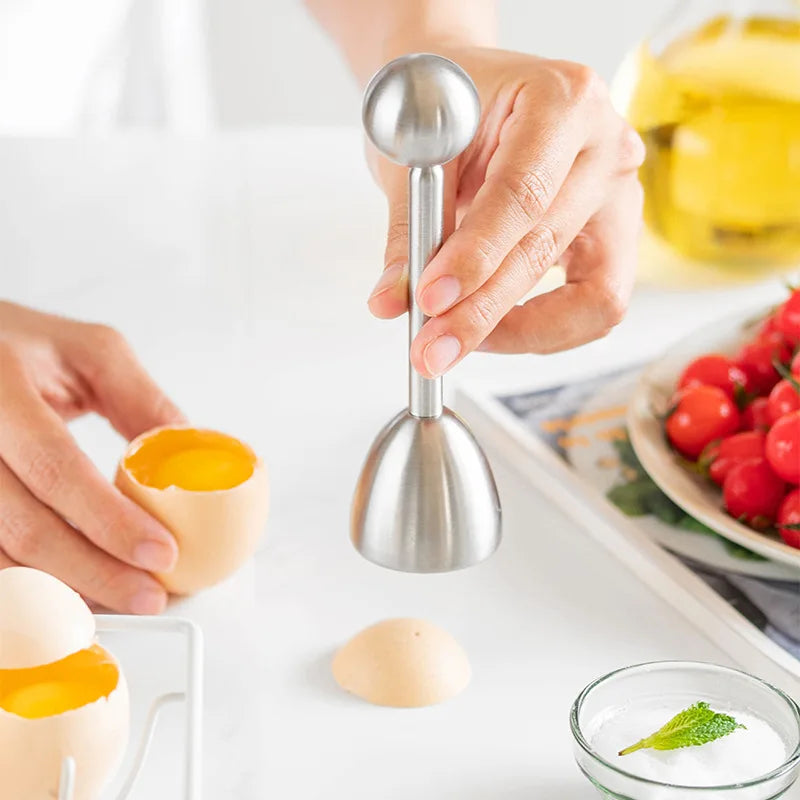 Egg Shell Opener Stainless Steel Egg Cup Holders Hard Soft Boiled Egg Topper Cutter Cracker Kitchen Tools Gadget for Cooking