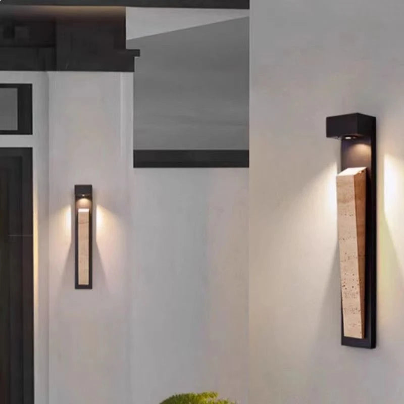 Modern Luxury Yellow Cave Stone Wall Lamp Outdoor Waterproof Wall Lamp Villa Living Room Bedroom Corridor Exterior Wall Lighting