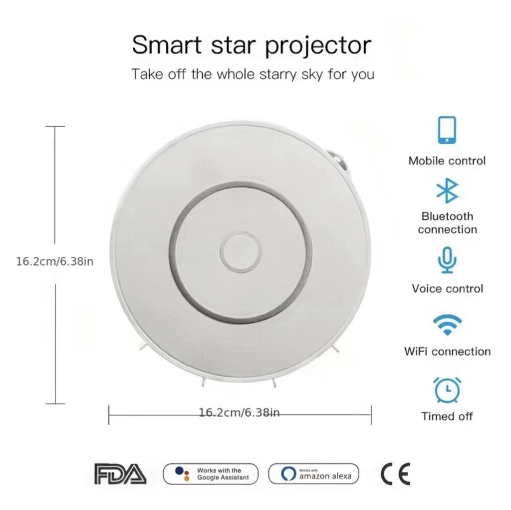 Tuya WiFi Intelligent Aurora Galaxy Starry Sky Projector Intelligent Voice Control System APP Control Projector LED Lights Gift