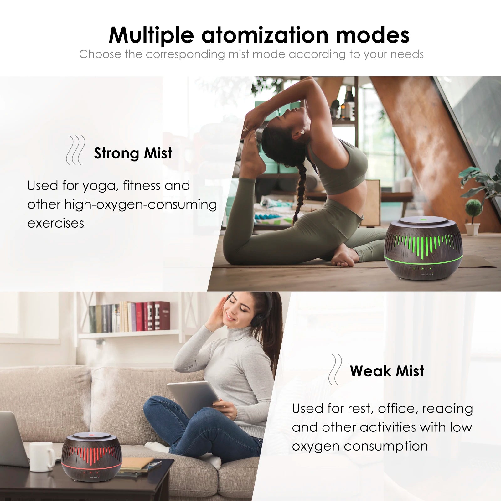 500ML Remote Control Electric Aromatherapy Diffuser with Colorful LED Lamp Essential Oil Air Humidifier Diffuser for Home Office