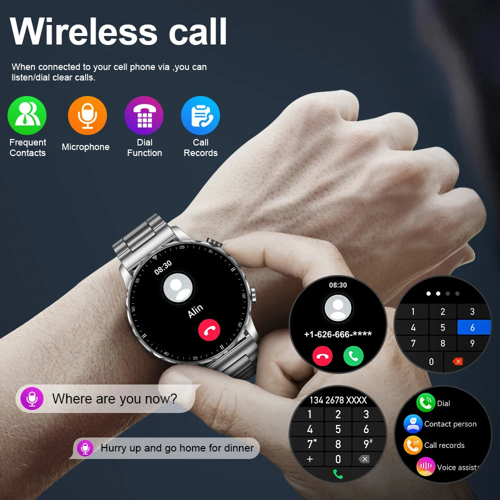 LIGE 2026 New Smart Watch Men Blood Oxygen Health Monitor Men's Watches AI Voice Assistant Bluetooth Call Men Sports Smartwatch