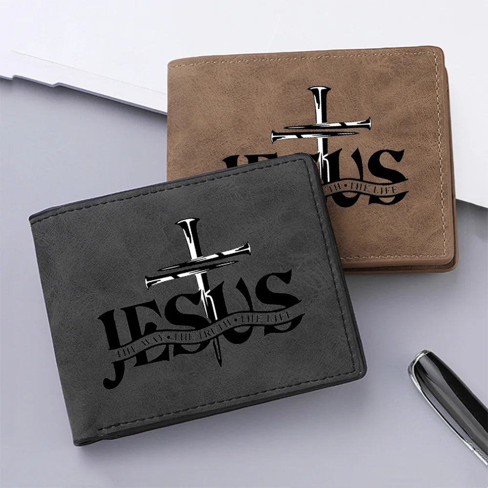 Men's Mini Short Wallet with Zipper Coin Pocket PU Material Retro Print Pattern Multiple Card Slots for Credit Cards And Cash