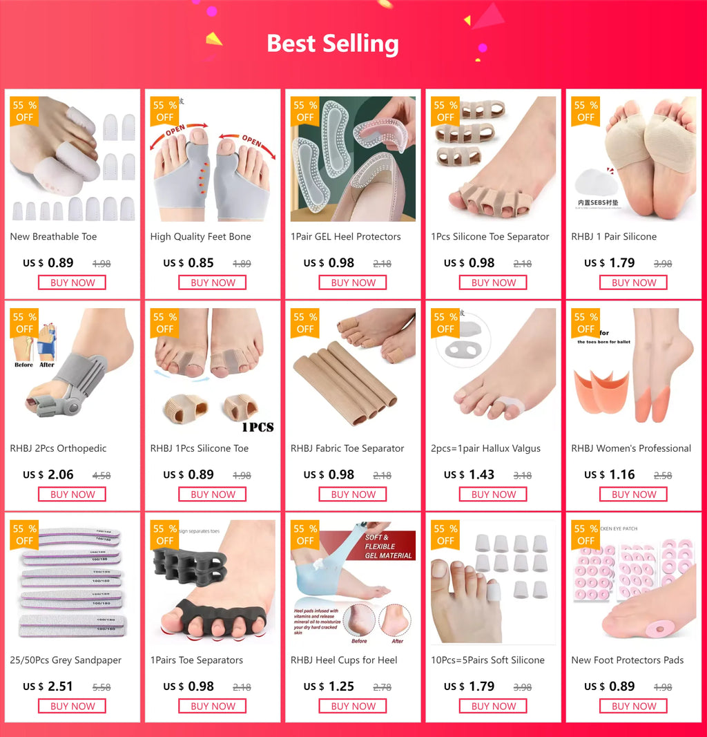 2Pcs Silicone Gel Thumb Corrector Bunion Foot Toe Hallux Valgus Protector Separator Finger Straightener Adjuster Foot Care Tool
