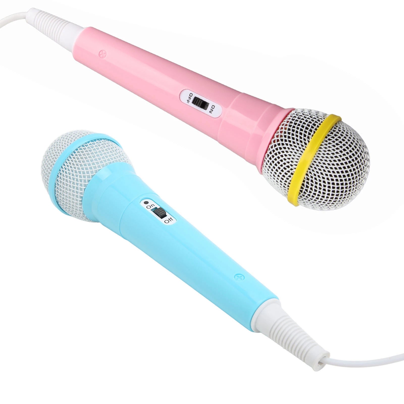 Kids Wired Microphone 3.5mm Plug Plastic Low Distortion Portable Child Singing Mic for Musical Instrument for Family Party